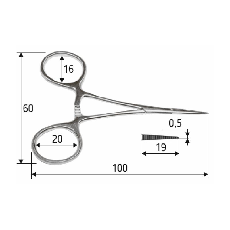 Затискач судинний (екстра тонкий) Mosquito, прямий, 10 см, J-17-351, Surgicon